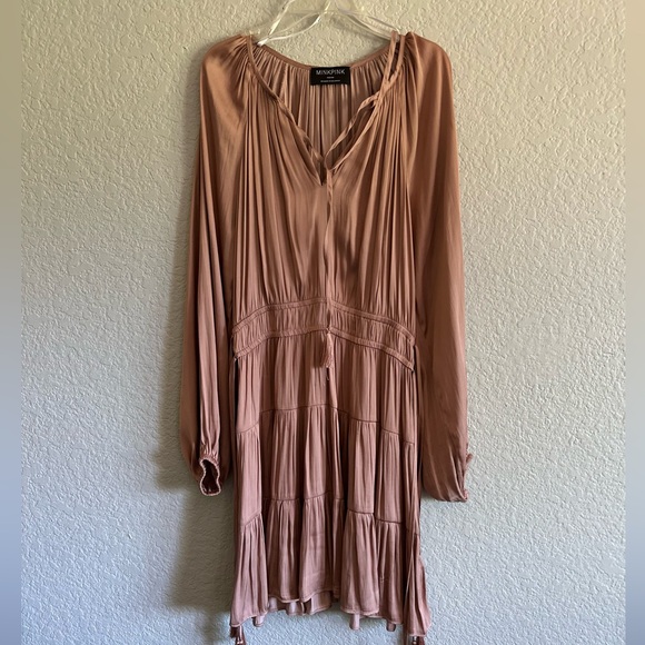 Mink pink midi blush tonal dress - Picture 1 of 2